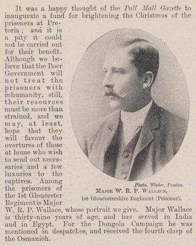 Major W R P Wallace, 1st Gloucestershire Regiment (Prisoner) by English Photographer