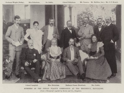 Members of the Indian Plague Commission at the Residency, Bangalore by English Photographer