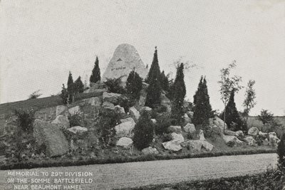 Memorial to the 29th Division on the Somme battlefield, near Beaumont Hamel by English Photographer