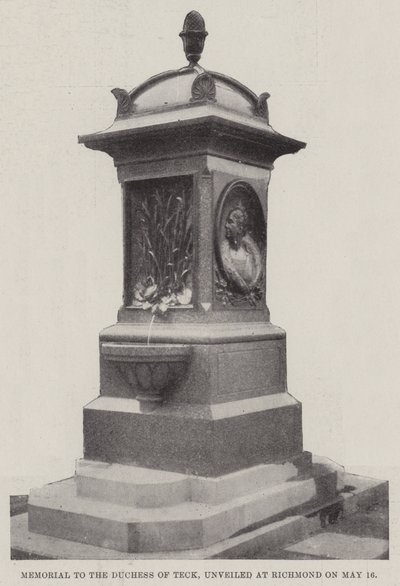 Memorial to the Duchess of Teck, unveiled at Richmond on 16 May by English Photographer