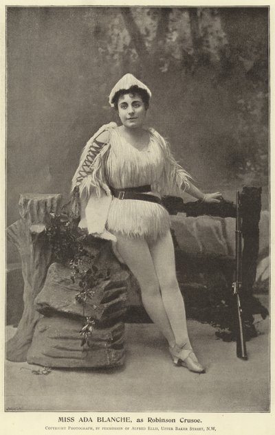 Miss Ada Blanche, as Robinson Crusoe by English Photographer