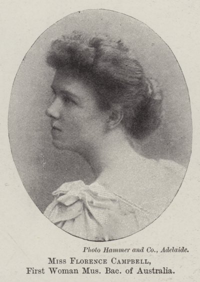 Miss Florence Campbell, First Woman Bachelor of Music of Australia by English Photographer