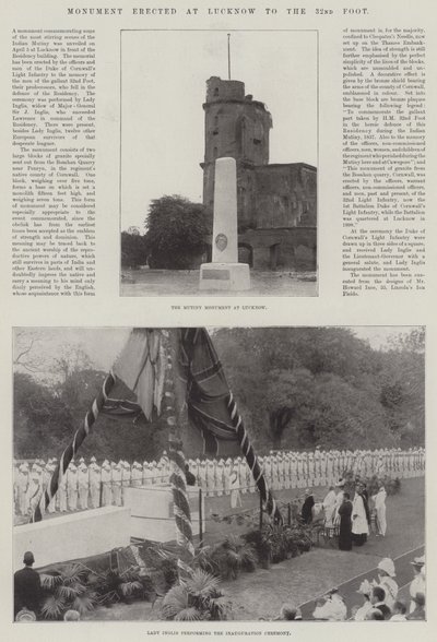 Monument Erected at Lucknow to the 32nd Foot by English Photographer