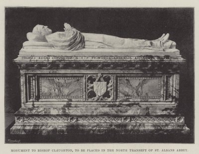 Monument to Bishop Claughton, to be placed in the North Transept of St Albans Abbey by English Photographer