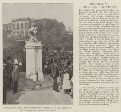 Monument to the Late Robert Louis Stevenson in San Francisco by English Photographer