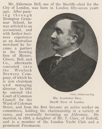 Mr Alderman Bell, Sheriff-Elect of London by English Photographer
