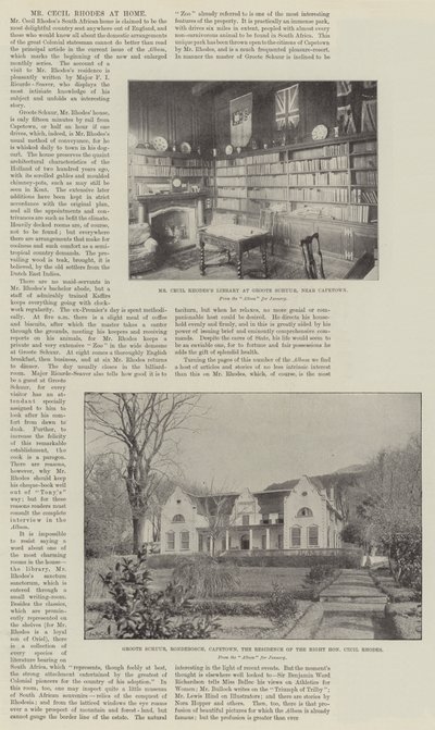 Mr Cecil Rhodes at Home by English Photographer