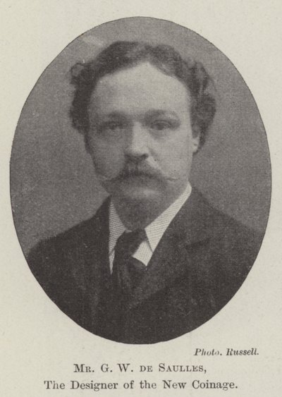 Mr G W de Saulles, the Designer of the New Coinage by English Photographer