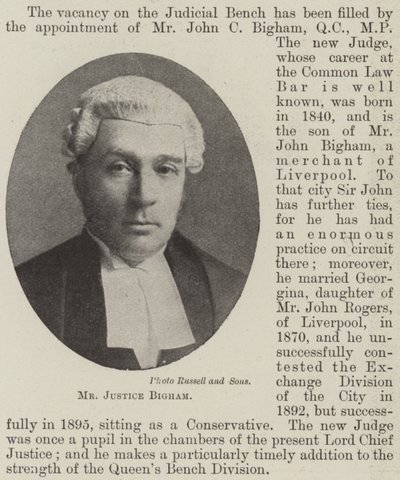 Mr Justice Bigham by English Photographer