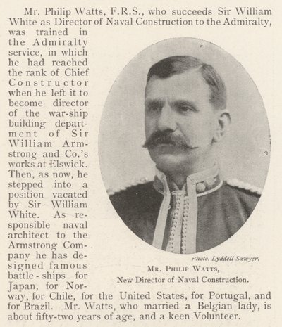 Mr Philip Watts, New Director of Naval Construction by English Photographer