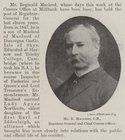 Mr R Macleod, CB, Registrar-General and Chief Census Officer by English Photographer