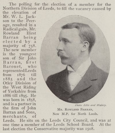 Mr Rowland Barran, New MP for North Leeds by English Photographer