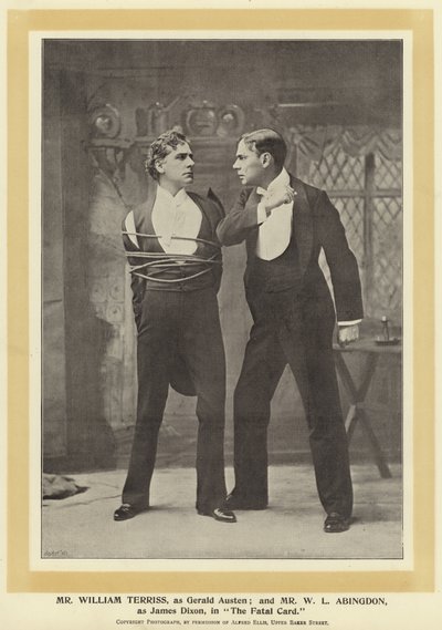 Mr William Terriss as Gerald Austen and Mr W L Abingdon as James Dixon in The Fatal Card by English Photographer