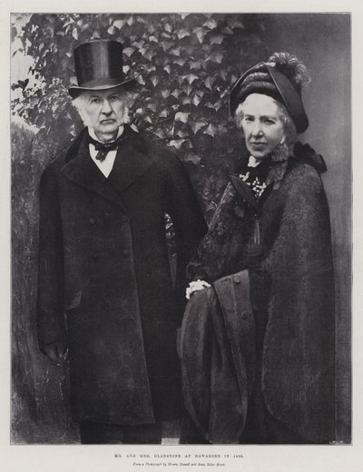 Mr and Mrs Gladstone at Hawarden in 1895 by English Photographer