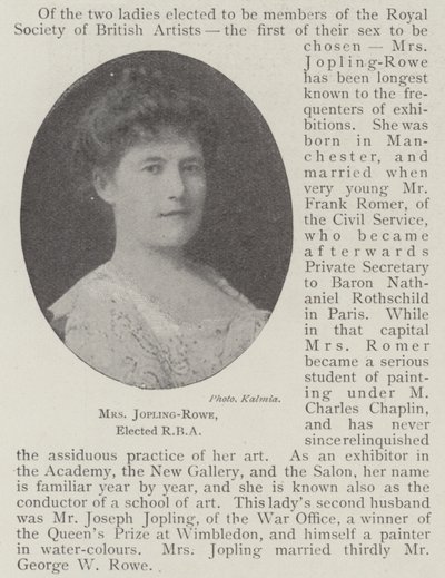 Mrs Jopling-Rowe, elected RBA by English Photographer