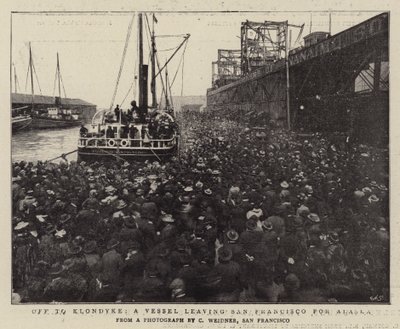 Off to Klondyke, a Vessel Leaving San Francisco for Alaska by English Photographer