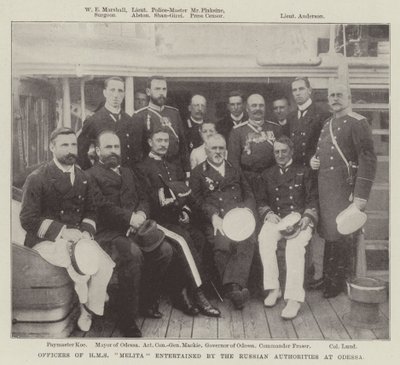 Officers of HMS Melita entertained by the Russian Authorities at Odessa by English Photographer