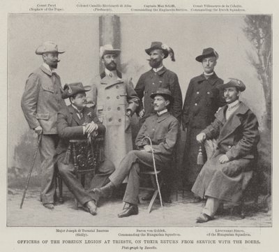 Officers of the Foreign Legion at Trieste, on their Return from Service with the Boers by English Photographer