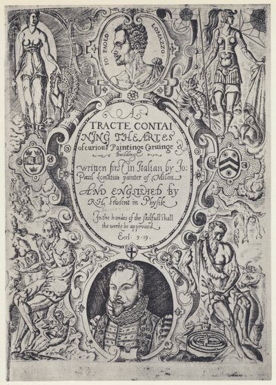 P Lomazzo, A Tracte containing the Artes of Cureous Paintinge, Tr R Haydock, J Barnes, Oxford 1598 by English Photographer