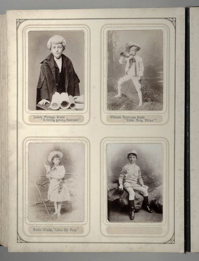 Page from a souvenir album of the Juvenile Fancy Dress Ball, Leeds by English Photographer