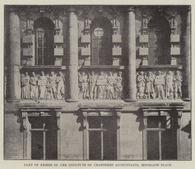 Part of Frieze of the Institute of Chartered Accountants, Moorgate Place by English Photographer