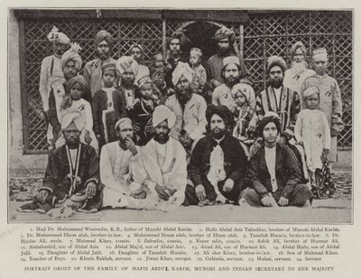 Portrait Group of the Family of Hafiz Abdul Karim, Munshi and Indian Secretary to Her Majesty by English Photographer