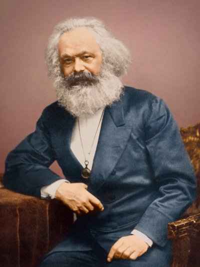 Portrait of Karl Marx in a Blue Suit by English Photographer