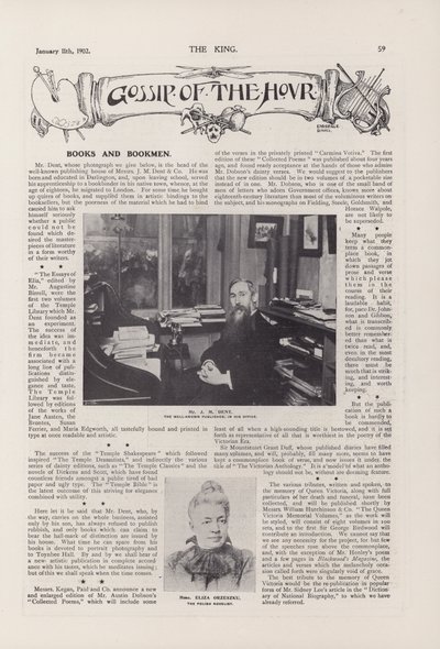Portrait of Mr J M Dent, the well-known publisher in his office by English Photographer