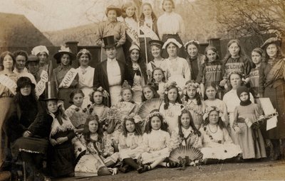 Portrait of a Group of Schoolgirls with Their Teachers Dressed in Costumes of the World by English Photographer