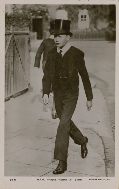 Postcard of HRH Prince Henry at Eton, sent in 1913 by English Photographer