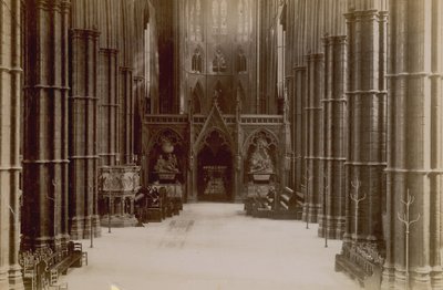 Postcard with an image of the interior of Westminster Abbey by English Photographer