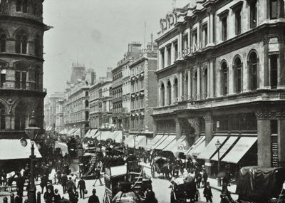 Poultry, looking west to Cheapside, City of London, 1890 by English Photographer