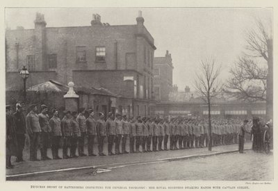 Princess Henry of Battenberg inspecting the Imperial Yeomanry, Her Royal Highness shaking Hands with Captain Seeley by English Photographer