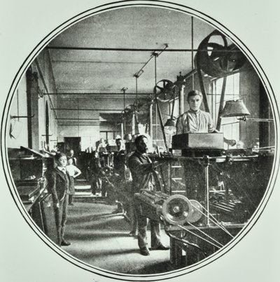 Printing department, Bank of England, Threadneedle Street, City of London, 1890 by English Photographer