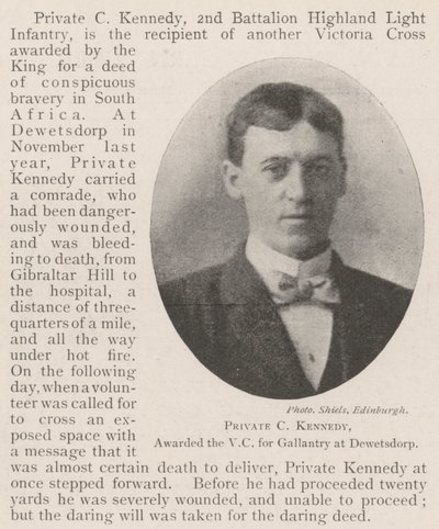 Private C Kennedy, awarded the VC for Gallantry at Dewetsdorp by English Photographer
