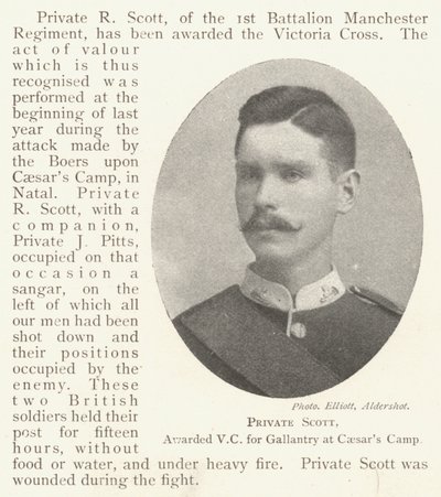 Private Scott, awarded VC for Gallantry at Caesars Camp by English Photographer