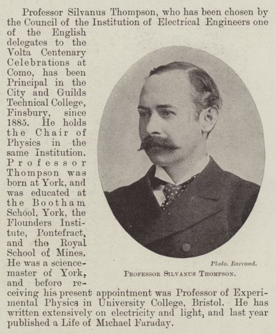 Professor Silvanus Thompson by English Photographer