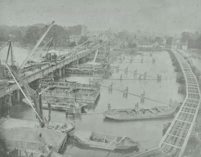 Putney Bridge: Digging Foundation for New Bridge, 1883 by English Photographer