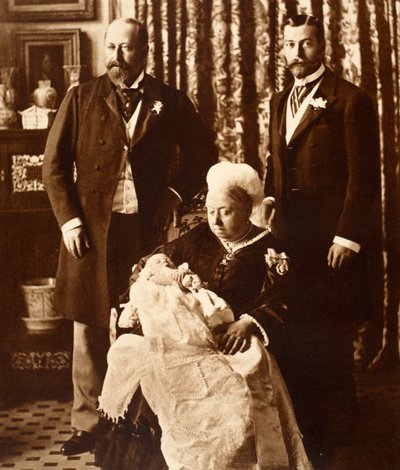 Queen Victoria Holding King Edward VIII at His Christening on July 16th, 1894 by English Photographer
