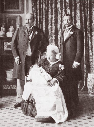 Queen Victoria Holding King Edward VIII at his Christening on July 16th, 1894 by English Photographer