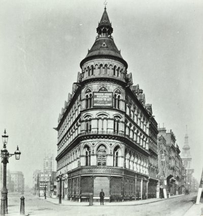 Queen Victoria Street, Mansion House Street corner of Poultry and Queen Victoria Street, London, 1880 by English Photographer