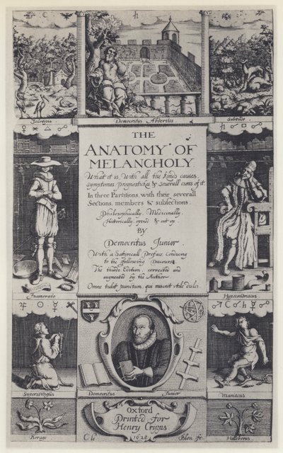 R Burton, The Anatomy of Melancholy, Third edition, J Lichfield for H Cripps, Oxford 1628 by English Photographer