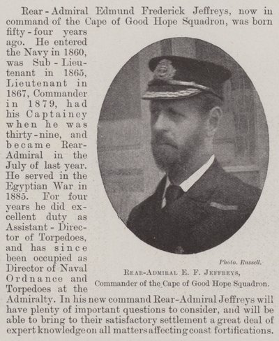 Rear-Admiral E F Jeffreys, Commander of the Cape of Good Hope Squadron by English Photographer
