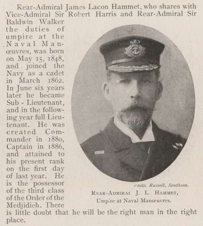 Rear-Admiral J L Hammet, Umpire at Naval Manoeuvres by English Photographer