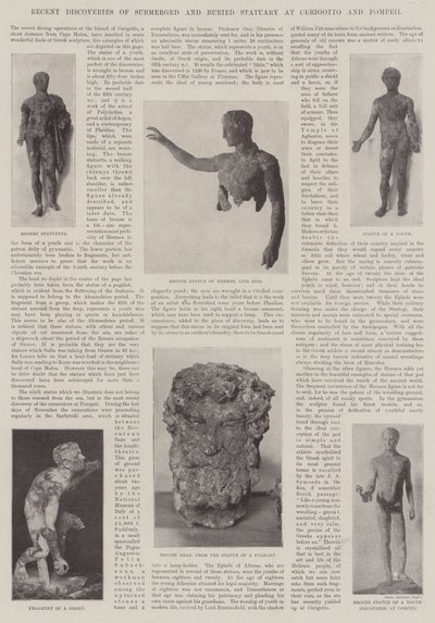 Recent Discoveries of Submerged and Buried Statuary at Cerigotto and Pompeii by English Photographer
