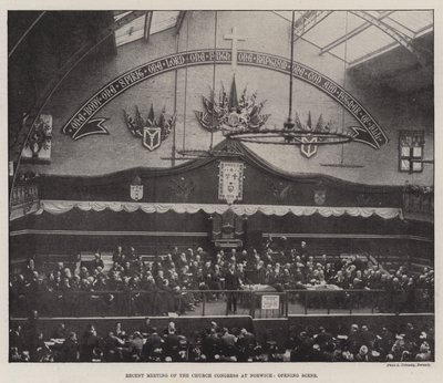 Recent Meeting of the Church Congress at Norwich, Opening Scene by English Photographer