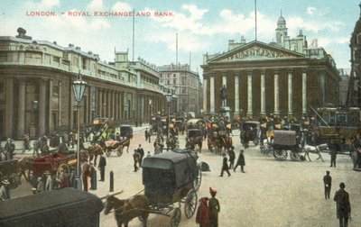 Royal Exchange and Bank of England, City of London by English Photographer