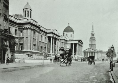 Saint Martin in the Fields and The National Gallery, Trafalgar Square, Westminster: north side looking east, 1896 by English Photographer