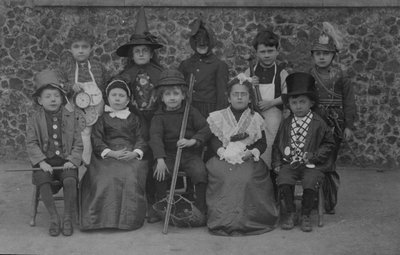 School children, Norfolk, in fancy dress early 20th century by English Photographer