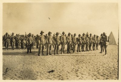 Shows Portion of My Company on Parade at Shusha - Libyan Desert 6:30am, September 1916 by English Photographer